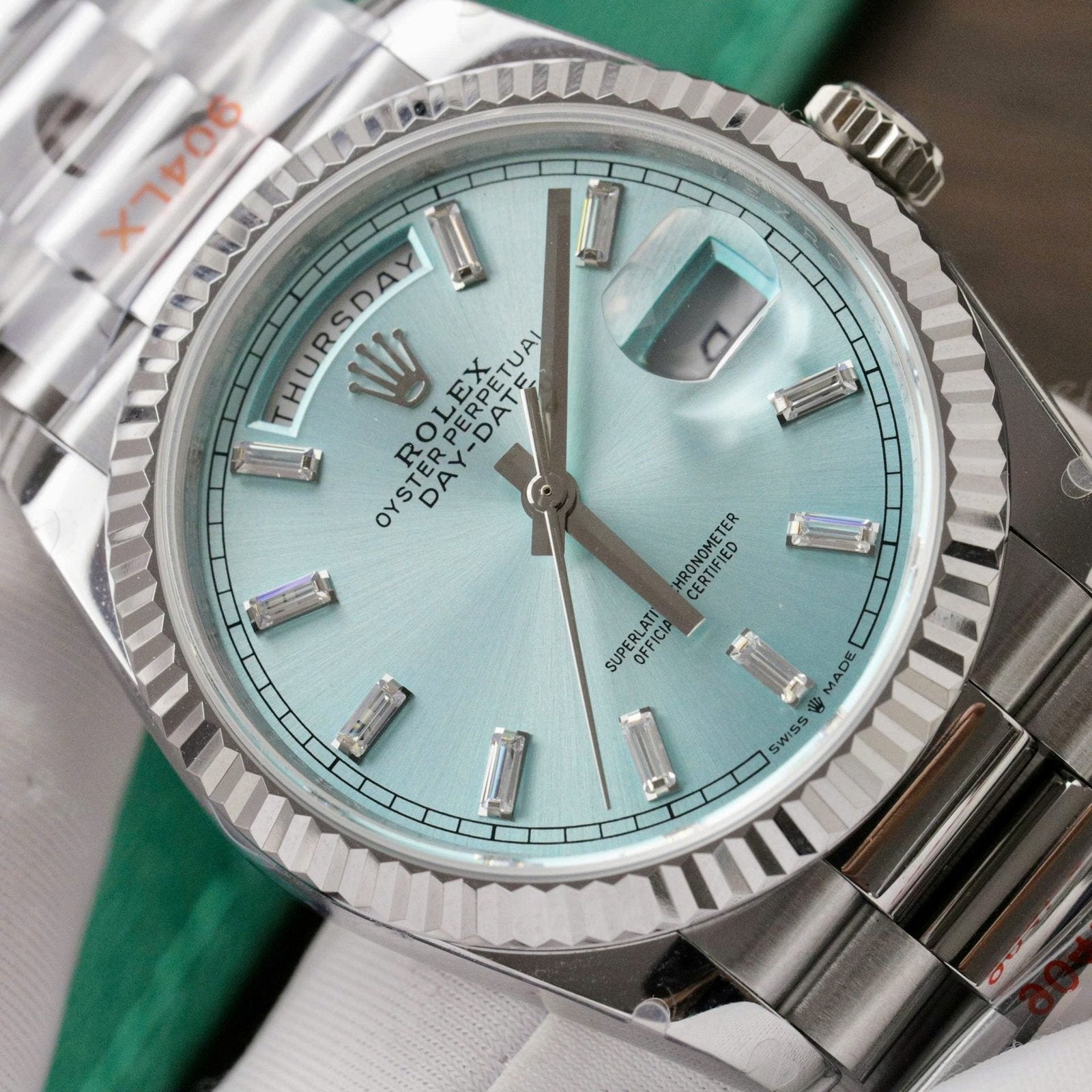 Rolex Day-Date 128236 Dial Ice Blue Watch 36mm