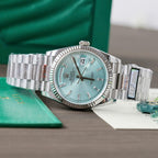 Rolex Day-Date 128236 Dial Ice Blue Watch 36mm