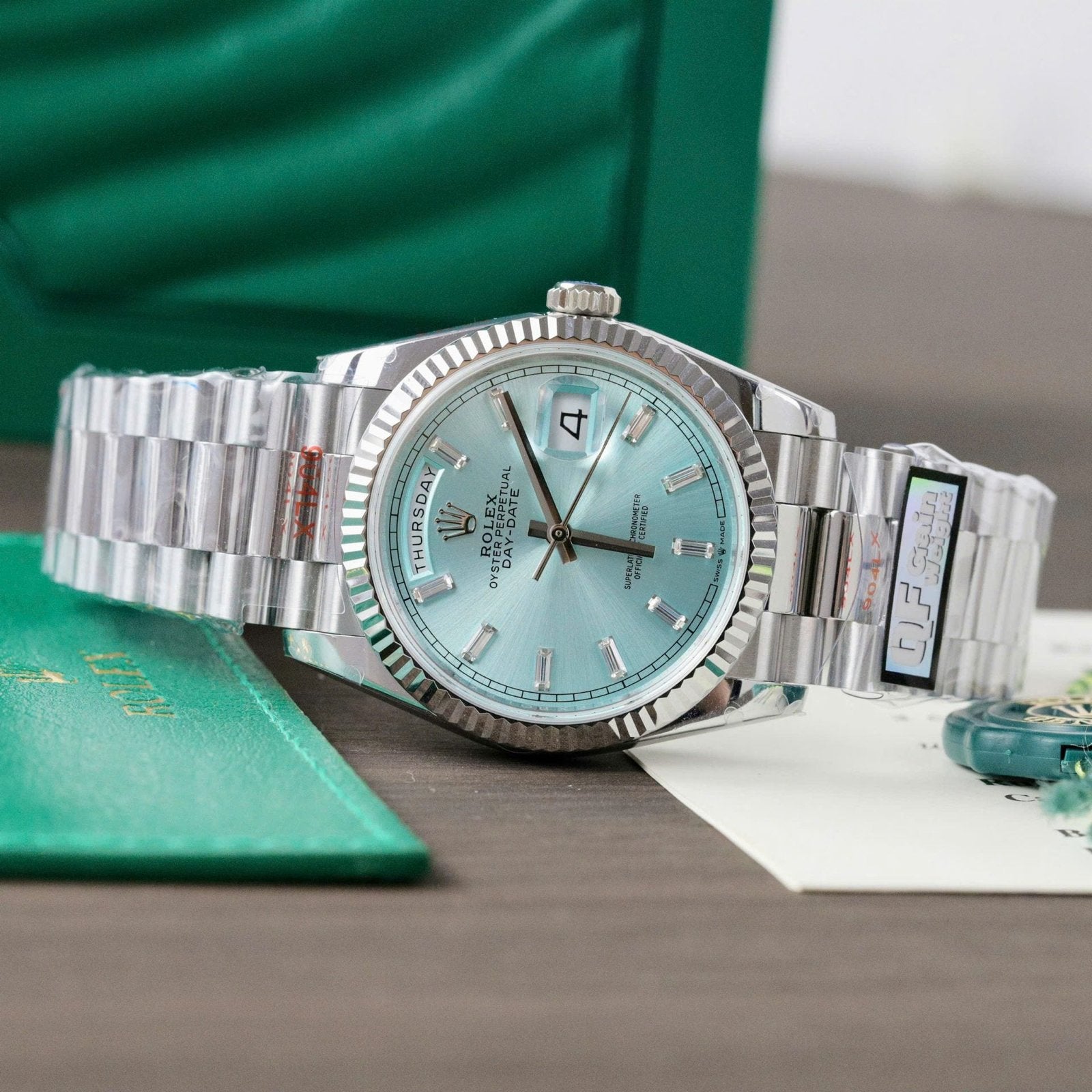 Rolex Day-Date 128236 Dial Ice Blue Watch 36mm