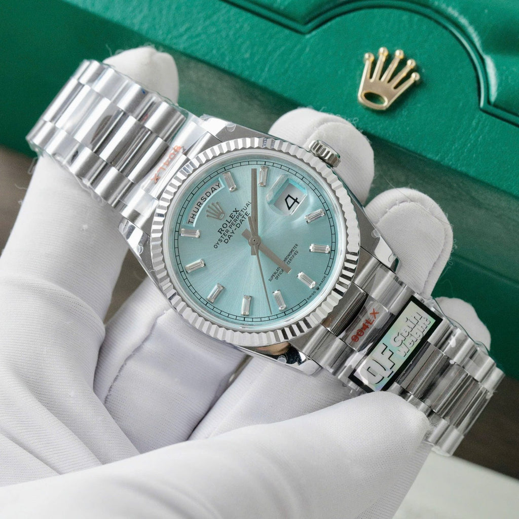 Rolex Day-Date 128236 Dial Ice Blue Watch 36mm