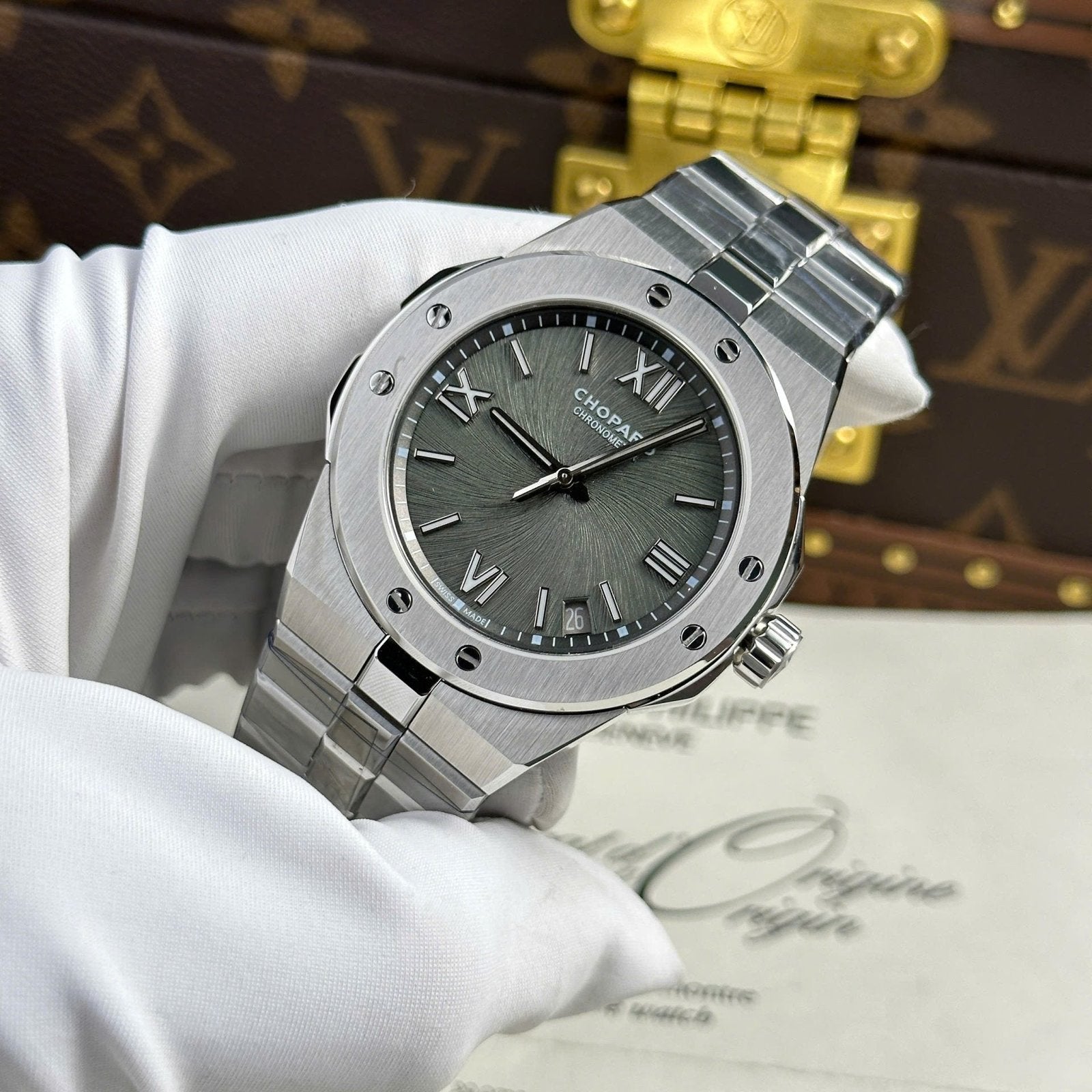 Chopard Alpine Eagle Watch Gray Dial Metal Wire 41mm