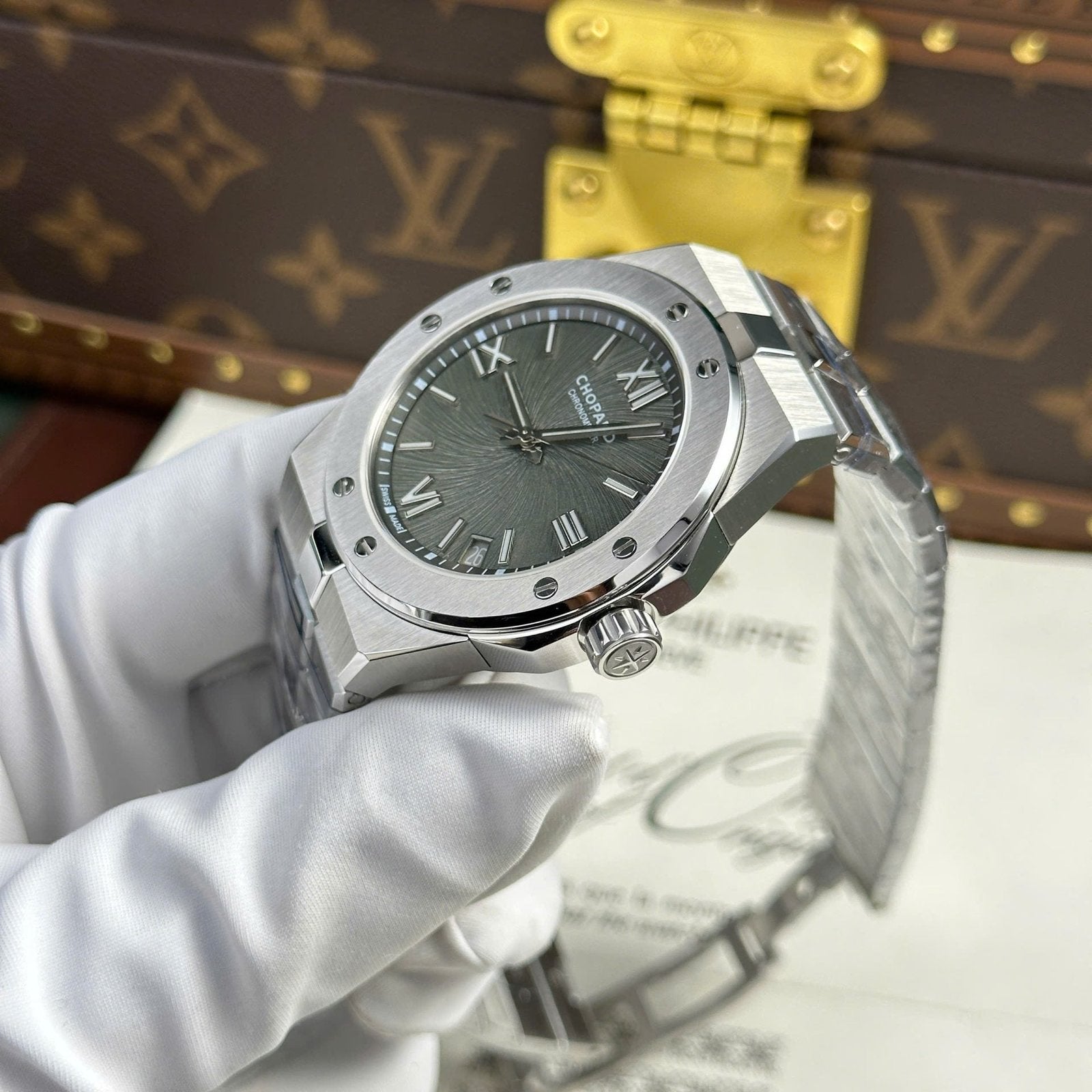 Chopard Alpine Eagle Watch Gray Dial Metal Wire 41mm