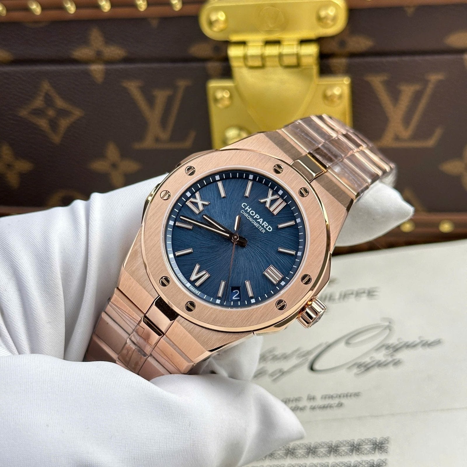 Chopard Alpine Eagle Rose Gold Watch Dial Blue 41mm