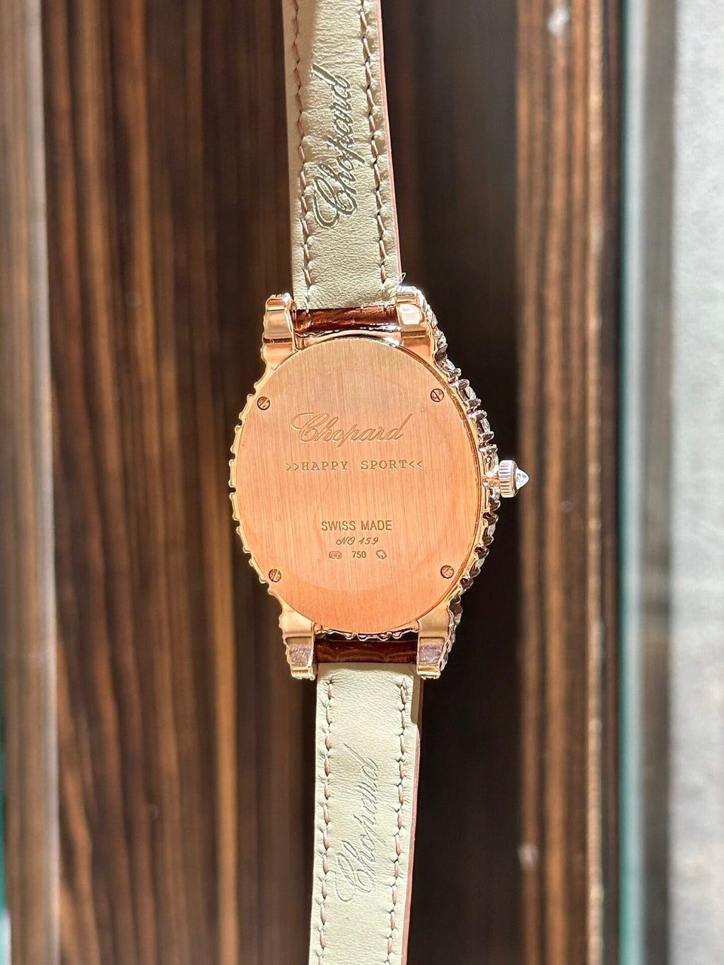 Chopard Rose Gold Wrapped Watch With Moissanite Diamonds 34mm