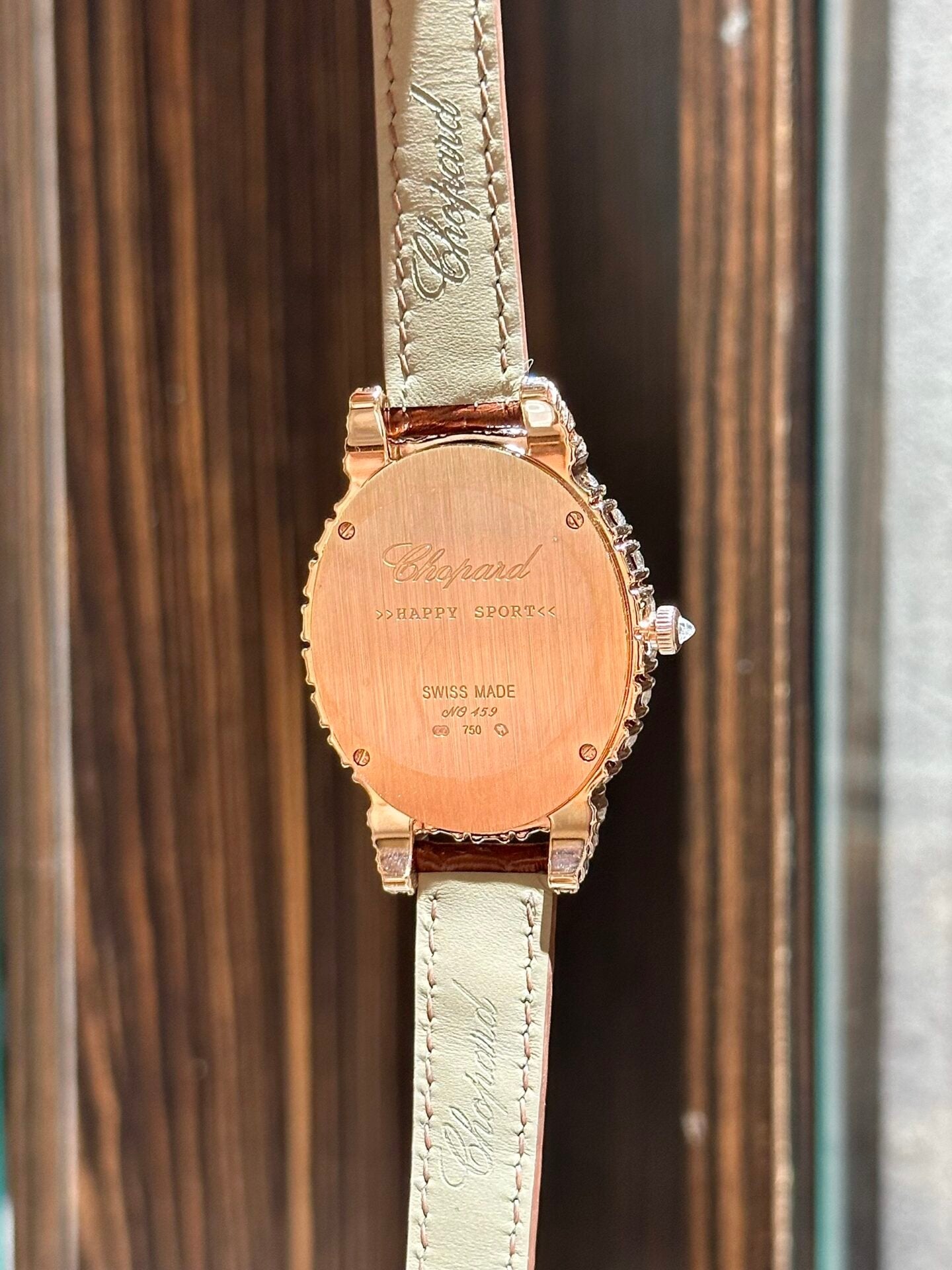 Chopard Rose Gold Wrapped Watch With Moissanite Diamonds 34mm