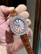 Chopard Rose Gold Wrapped Watch With Moissanite Diamonds 34mm