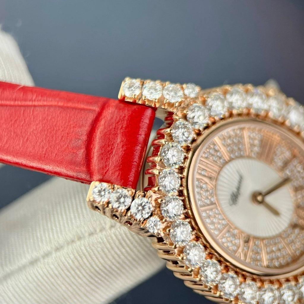 Chopard Full Moissanite Diamonds Watch Gold Wrapped 34mm