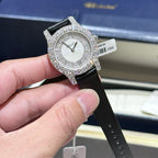 Chopard  Watch With Moissanite Diamond Leather Strap 30mm