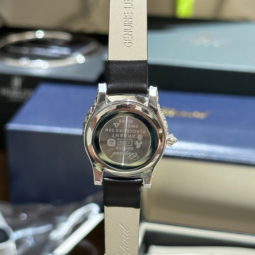 Chopard  Watch With Moissanite Diamond Leather Strap 30mm