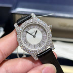 Chopard  Watch With Moissanite Diamond Leather Strap 30mm