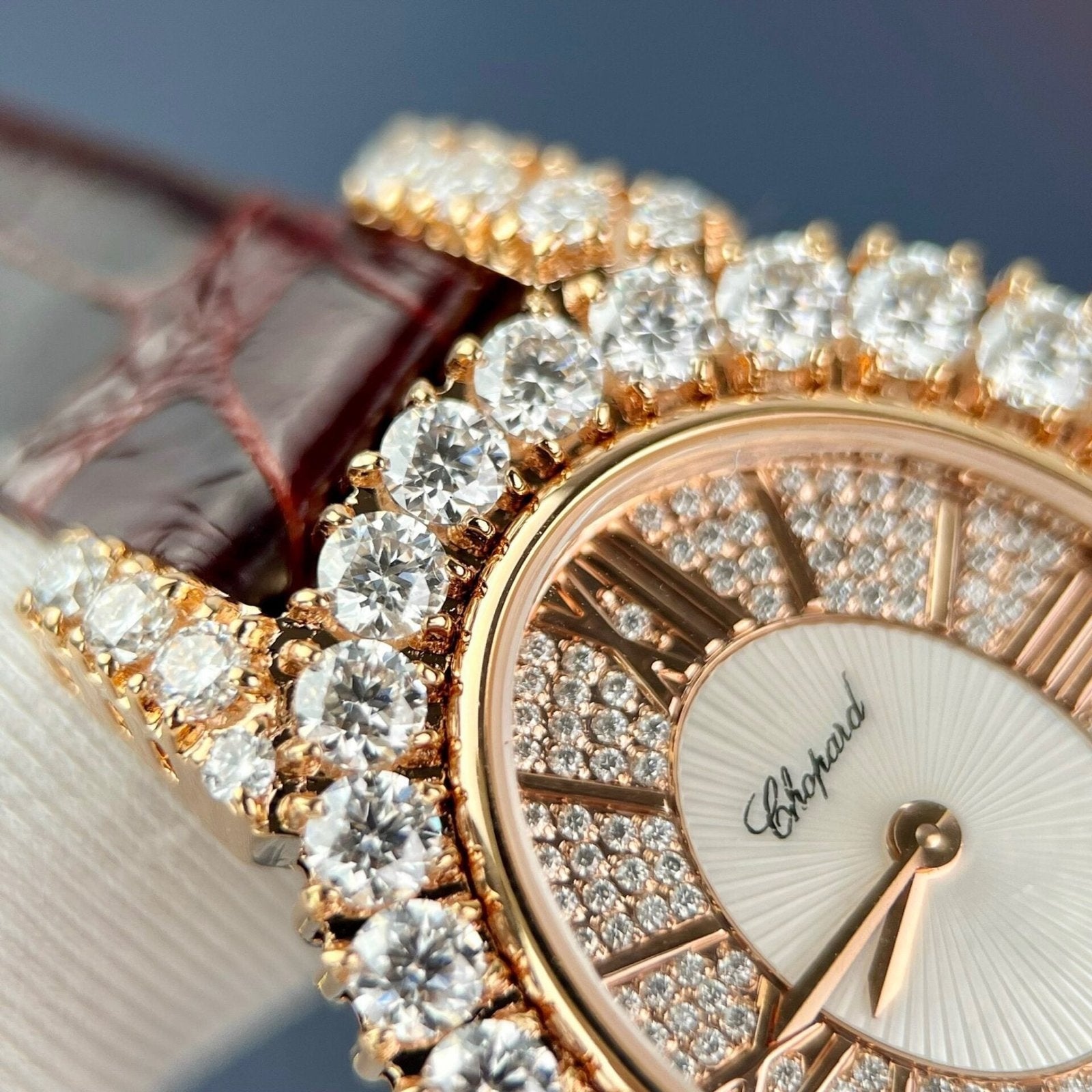 Chopard  Watch With Moissanite Diamonds 18K Gold Wrapped 34mm
