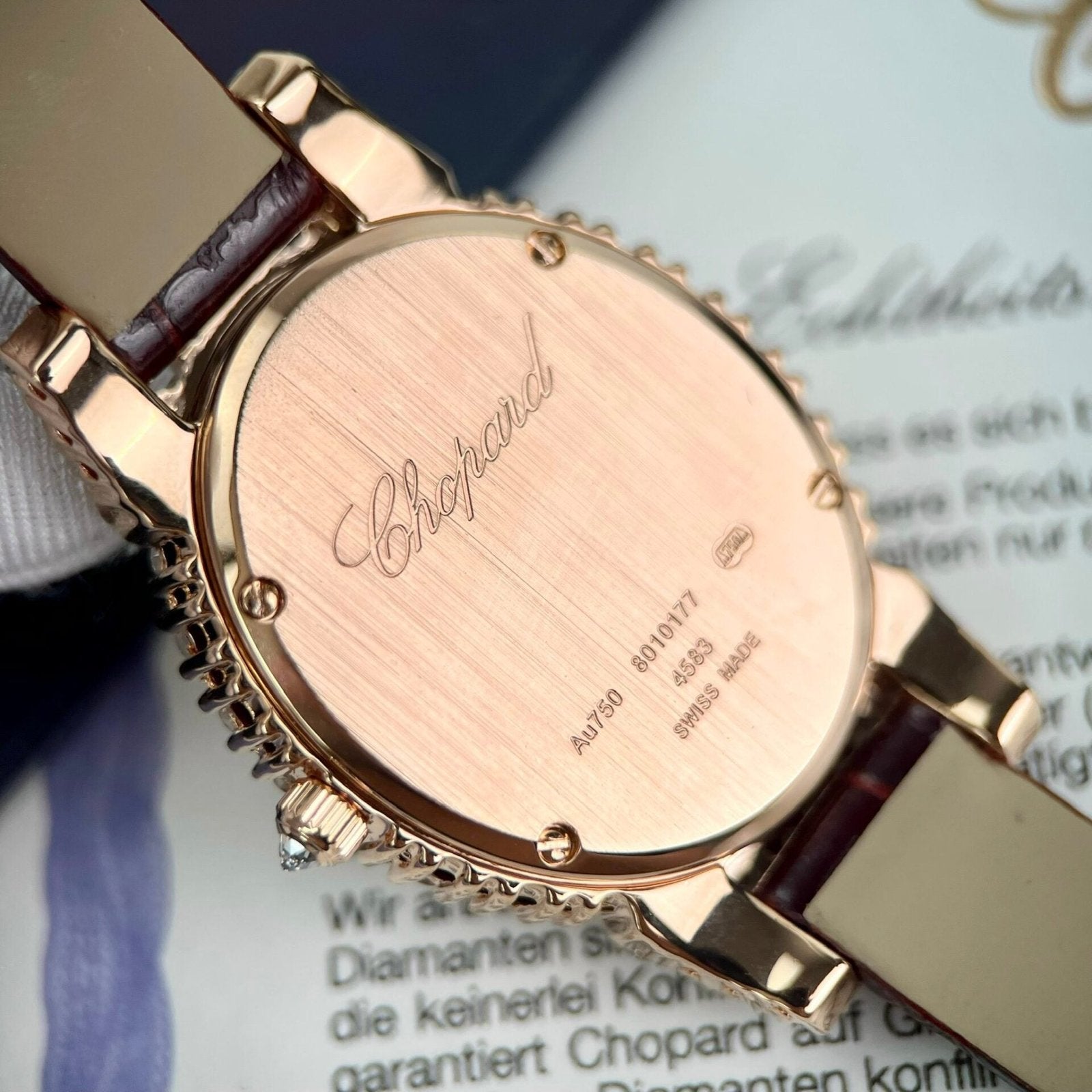 Chopard  Watch With Moissanite Diamonds 18K Gold Wrapped 34mm