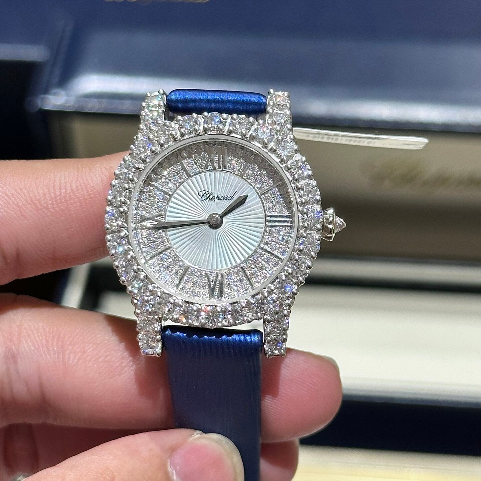 Chopard Watch With Moissanite Diamonds Leather Strap 30mm