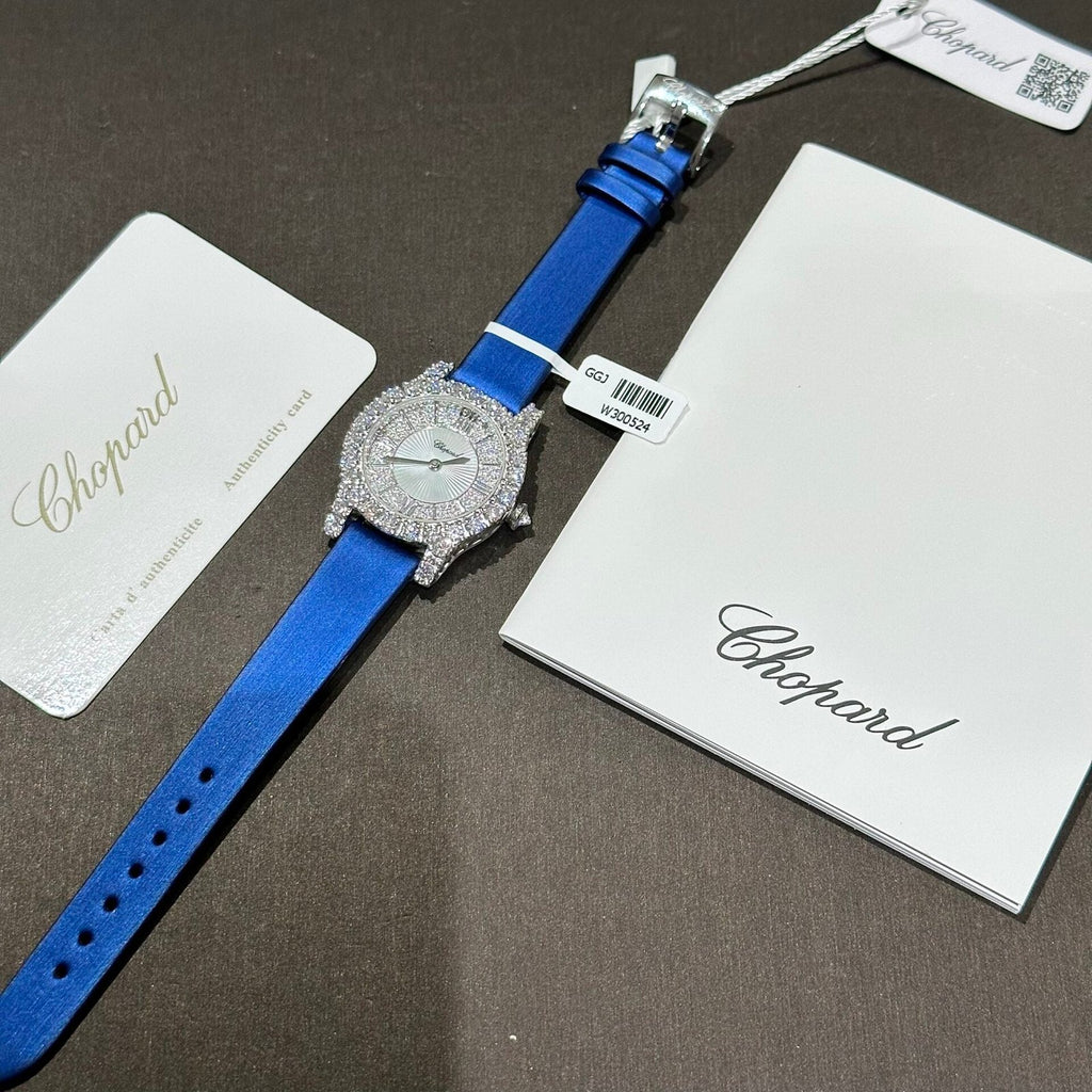 Chopard Watch With Moissanite Diamonds Leather Strap 30mm