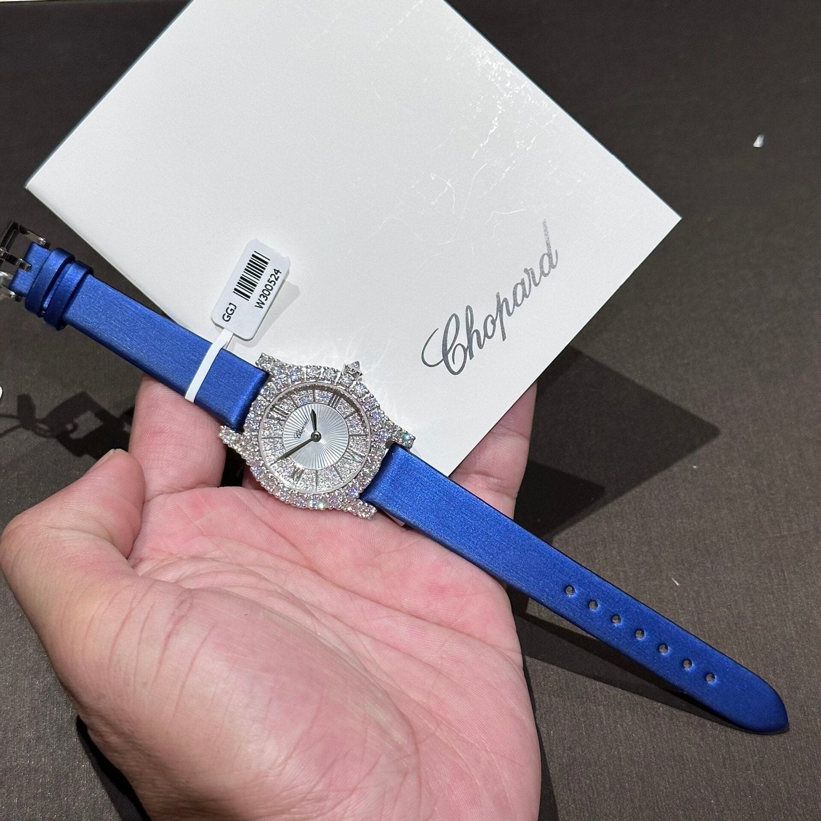 Chopard Watch With Moissanite Diamonds Leather Strap 30mm