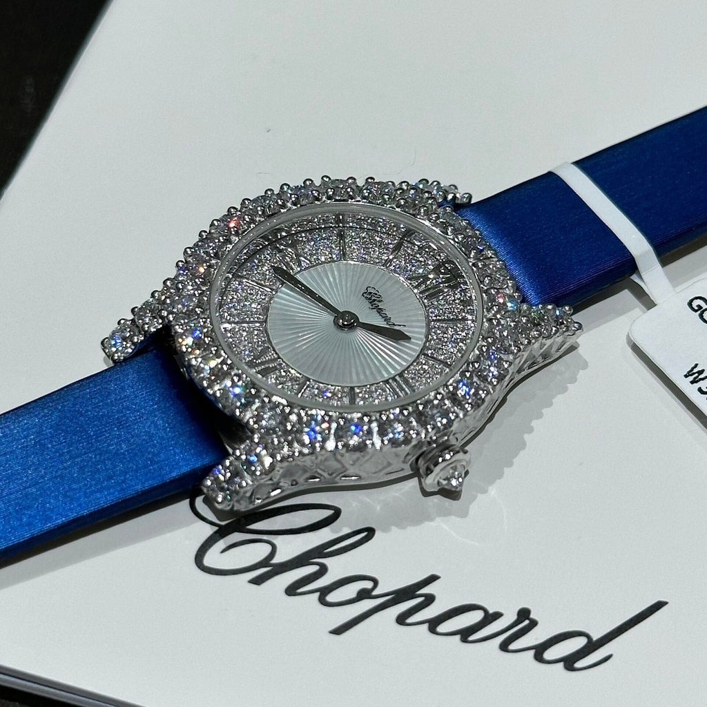 Chopard Watch With Moissanite Diamonds Leather Strap 30mm