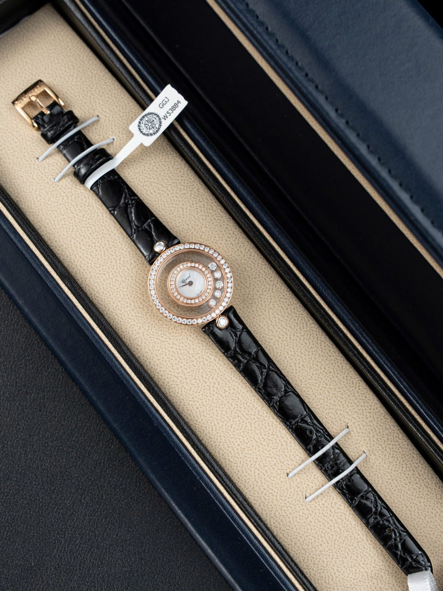 Chopard Happy 203857 Watch Full Moissanite Diamonds + 18K Gold Wrapped  36mm