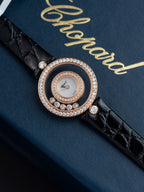 Chopard Happy 203857 Watch Full Moissanite Diamonds + 18K Gold Wrapped  36mm