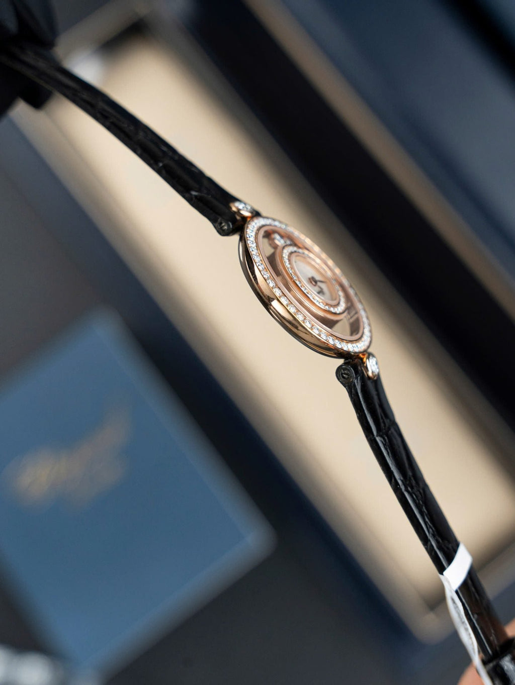 Chopard Happy 203857 Watch Full Moissanite Diamonds + 18K Gold Wrapped  36mm