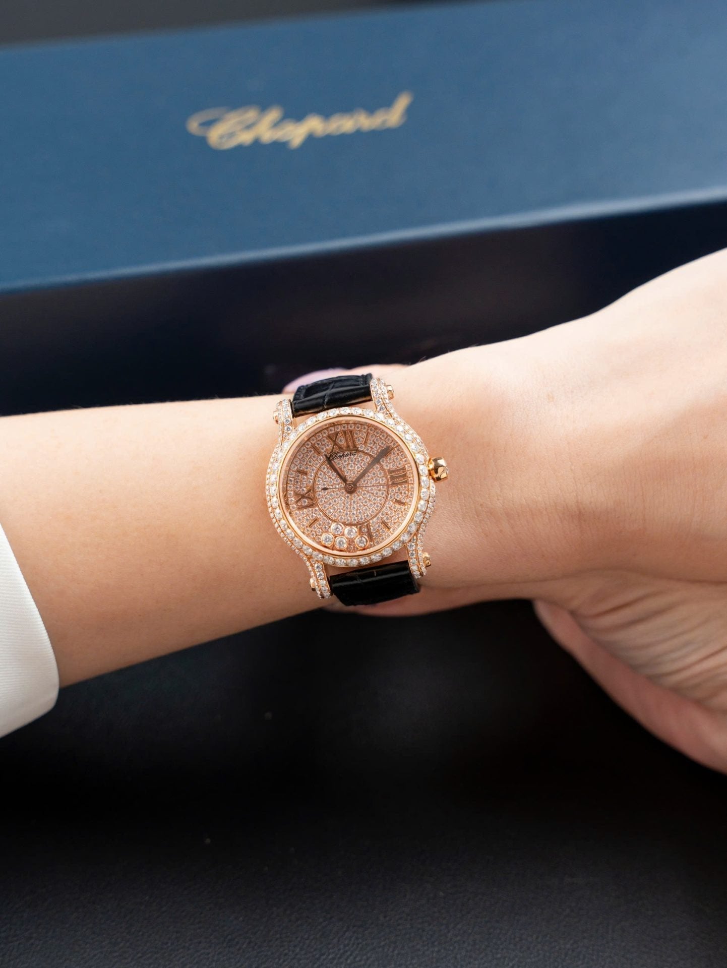Chopard Happy 274891 Watch Synthetic Diamonds + 18K Gold Wrapped 36mm