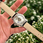 Chopard Happy Sport Watch Women White Dial Leather Strap 36mm