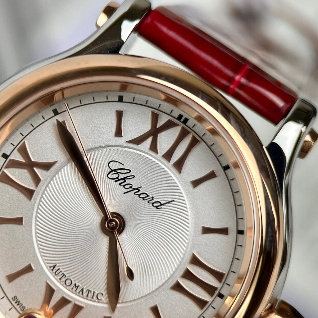 Chopard Happy Sport Watch Red Leather Strap 36mm