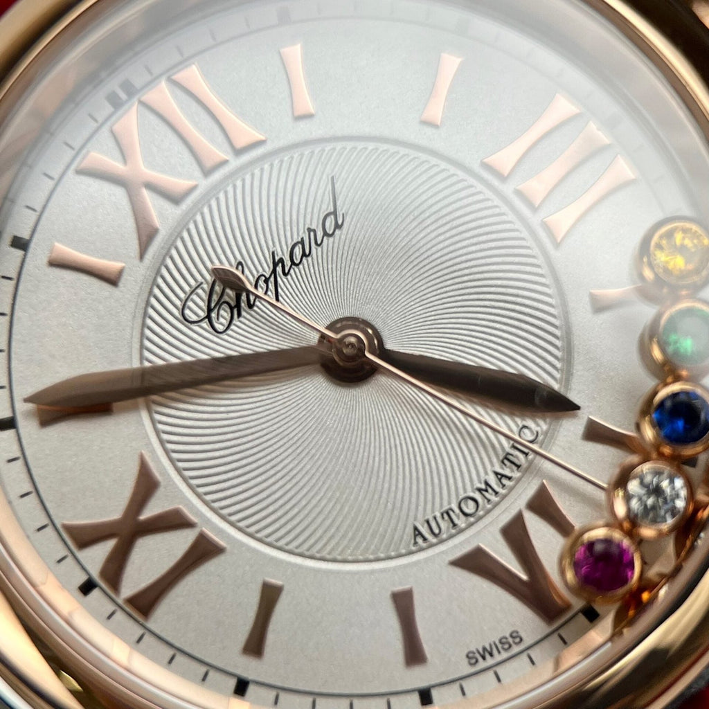 Chopard Happy Sport Watch Red Leather Strap 36mm