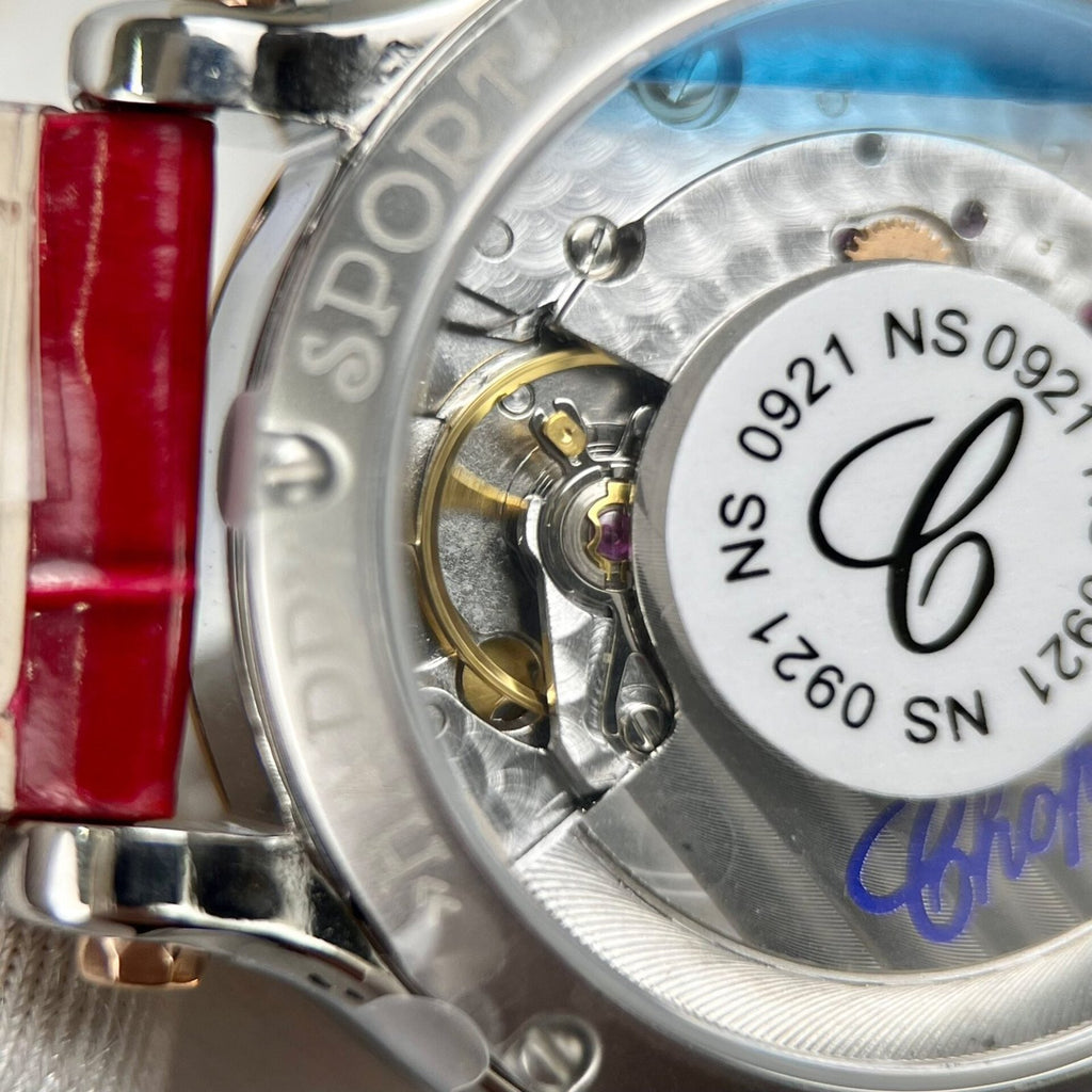 Chopard Happy Sport Watch Red Leather Strap 36mm