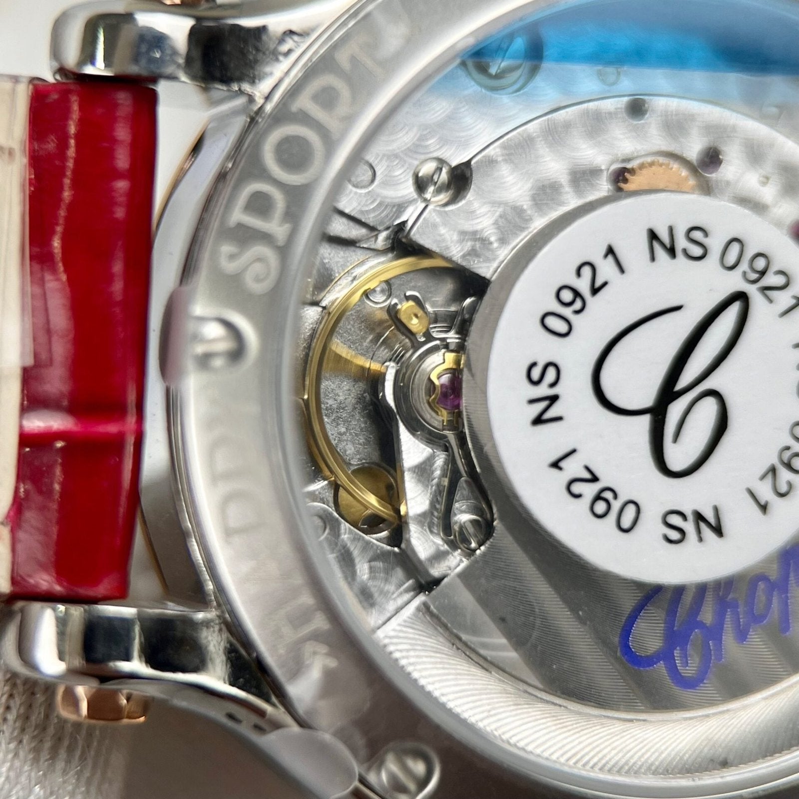 Chopard Happy Sport Watch Red Leather Strap 36mm