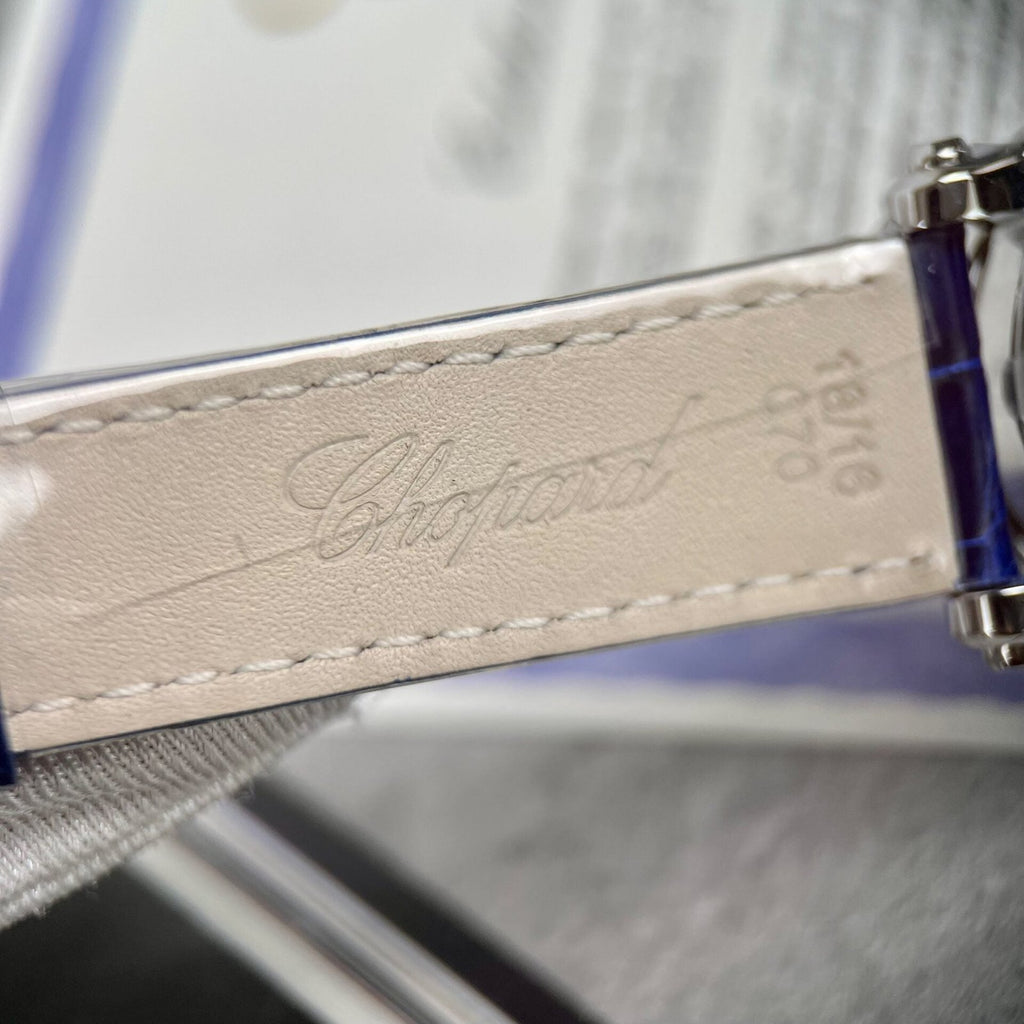 Chopard Happy Sport Watch Blue Dial Leather Strap 36mm