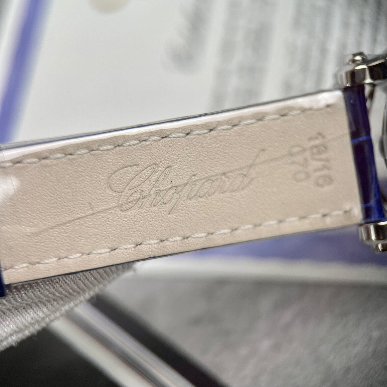 Chopard Happy Sport Watch Blue Dial Leather Strap 36mm