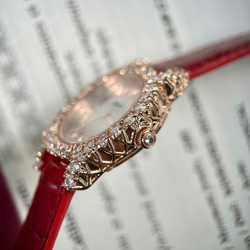 Chopard L’Heure Watch 18K Gold Wrapped + Diamonds Moissanite 36mm