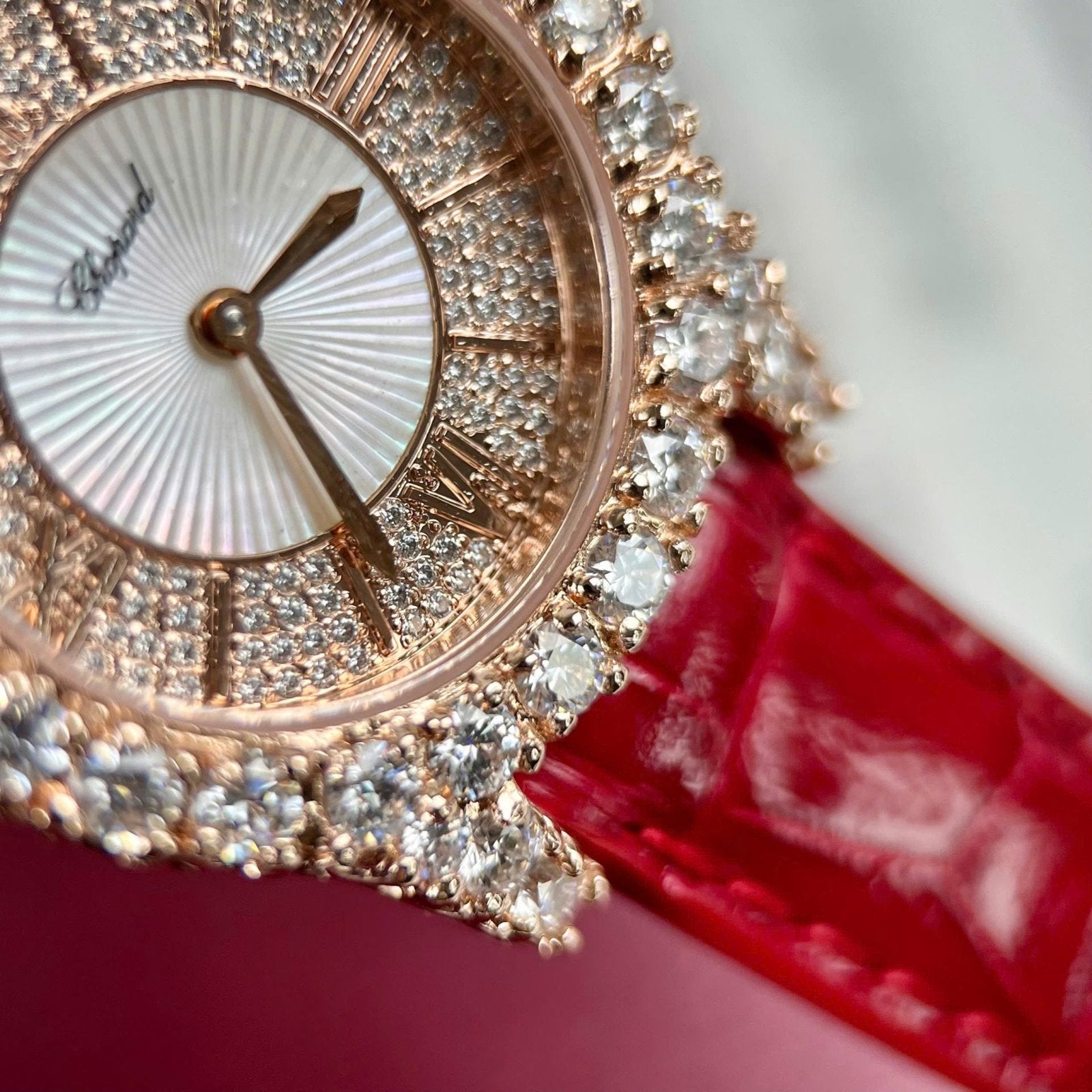 Chopard L’Heure Watch 18K Gold Wrapped + Diamonds Moissanite 36mm