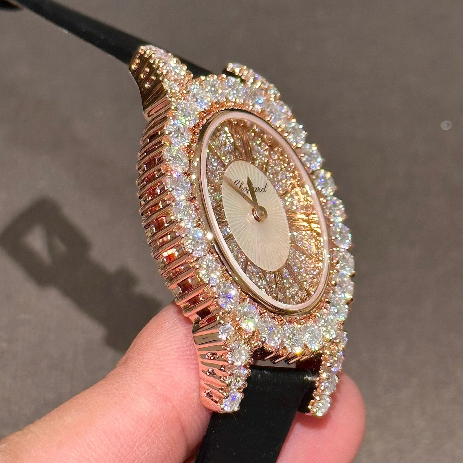 Chopard Gold Wrapped Women’s Watch Moissanite Diamonds 34mm