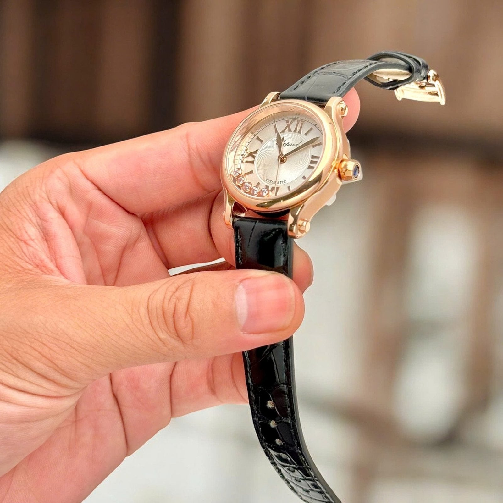 Chopard Happy Sport Women Luxury Watch Rose Gold Plated Automatic Movement 36mm