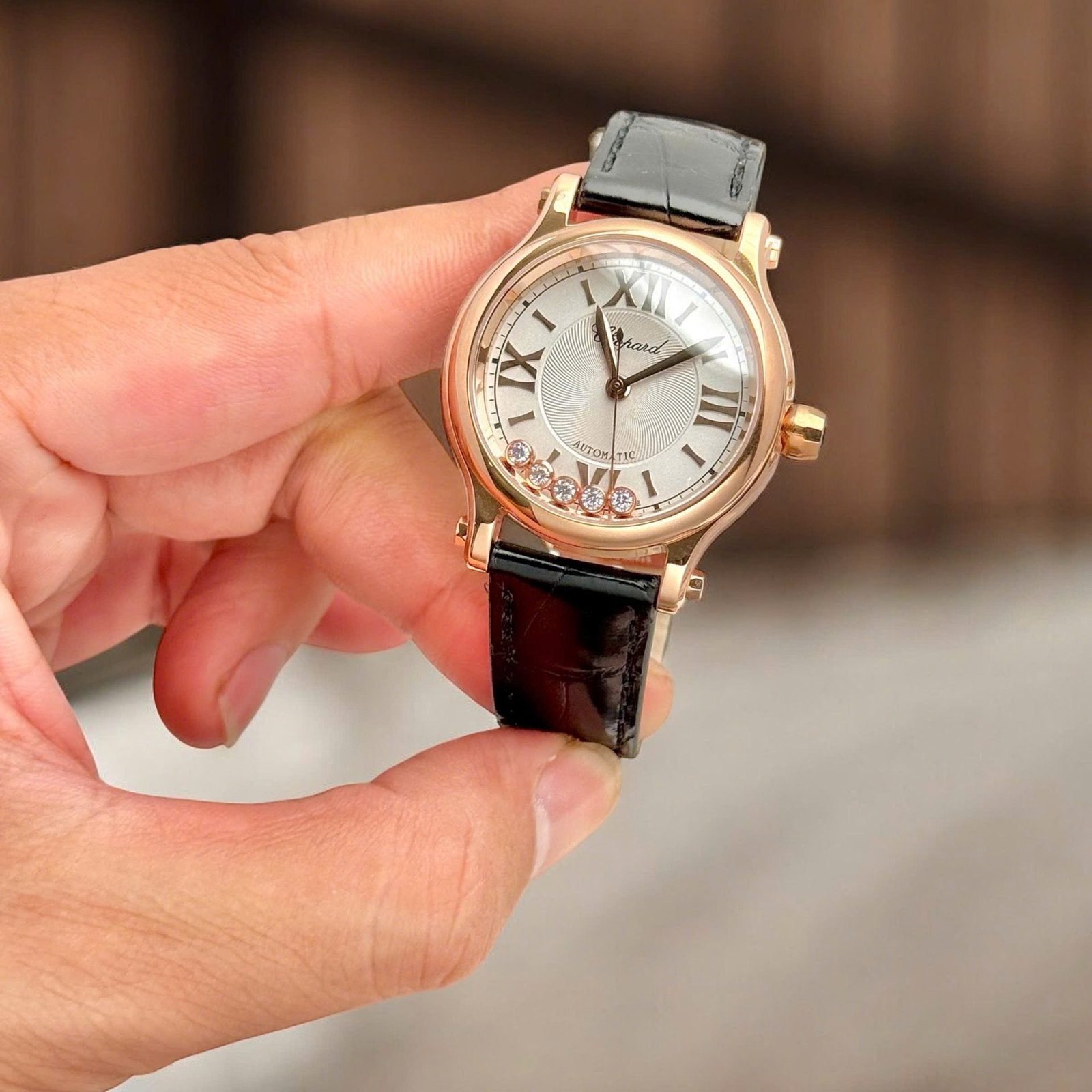 Chopard Happy Sport Women Luxury Watch Rose Gold Plated Automatic Movement 36mm