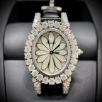 Chopard Mother Of Pearl Dial Watch Full Diamond Moissanite 34mm