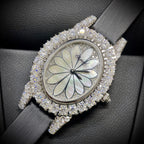Chopard Mother Of Pearl Dial Watch Full Diamond Moissanite 34mm