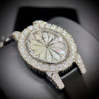 Chopard Mother Of Pearl Dial Watch Full Diamond Moissanite 34mm