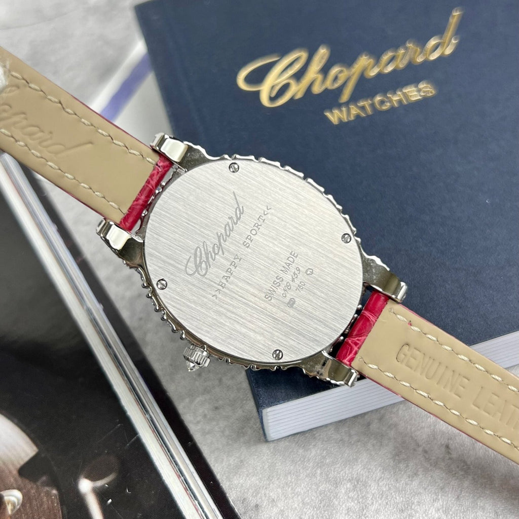 Chopard Women’s Watch Red Full Moissanite Diamond 34mm