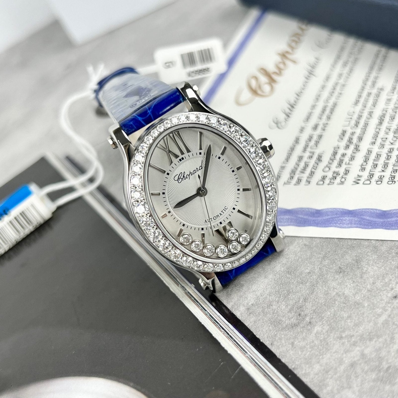 Chopard Women’s Watch With Diamond Moissanite Blue 34mm