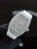 Franck Muller V32 White Watch Moissanite Diamonds 36mm