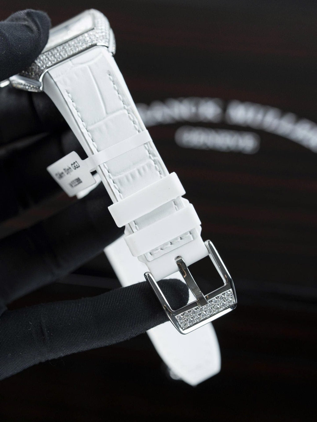 Franck Muller V32 White Watch Moissanite Diamonds 36mm