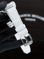 Franck Muller V32 White Watch Moissanite Diamonds 36mm