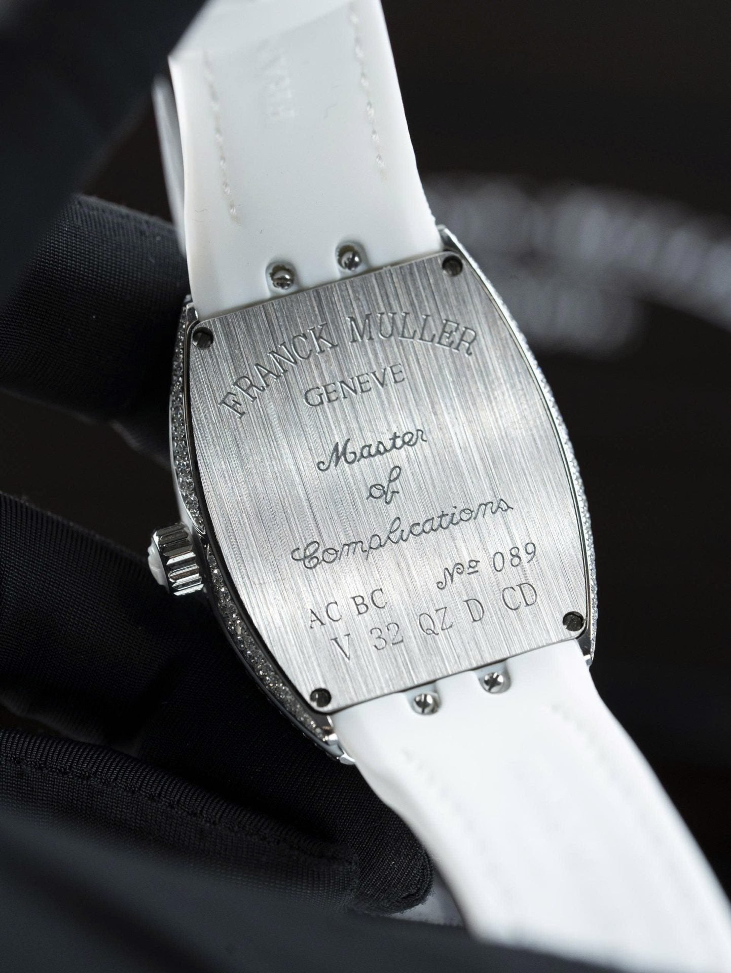 Franck Muller V32 White Watch Moissanite Diamonds 36mm