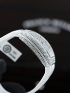 Franck Muller V32 White Watch Moissanite Diamonds 36mm