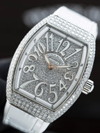 Franck Muller V32 White Watch Moissanite Diamonds 36mm
