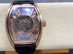 Franck Muller High End Watch Curvex CX Grand Central Tourbillon Skeleton Rose Gold 36x53mm