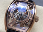 Franck Muller High End Watch Curvex CX Grand Central Tourbillon Skeleton Rose Gold 36x53mm