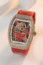 Franck Muller Watch Vanguard V32 Skeleton Red Flower Dial 36mm